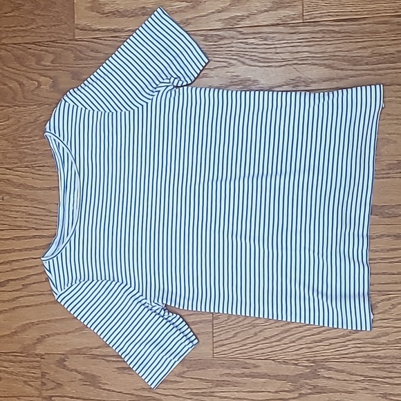 Chico's Pima Everyday Stripe Tee size 2 or Large - Picture 1 of 6